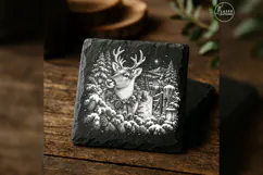 Evergreen Herald Reindeer Forest Christmas Laser PNG Product Image 4