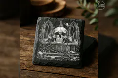 The Ossuary Throne Gothic Halloween Laser Engraving PNG Product Image 4