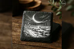 The Moonlit Snowfall Winter Nature Laser Engraving PNG Product Image 4