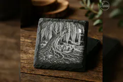 The Willow of Names Halloween Cemetery Engraving PNG Product Image 4