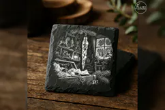 Glass Icicle Ornament Laser Engraving PNG Product Image 4