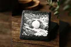Perfect Snowball Winter Wonderland Laser Engraving PNG Product Image 5