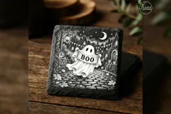 The BOO Banner Parade Cute Spooky Halloween Engraving PNG Product Image 1