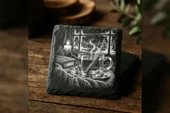 The Cinnamon Glass Teacup Winter Drink Laser Engraving PNG Product Image 1
