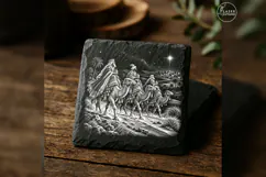 Three Wise Men Desert Road Laser Engraving PNG Product Image 4