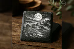The Moonlit Processional Halloween Cemetery Engraving PNG Product Image 4