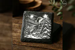 Star-Bearer Forest Tree Christmas Laser Engraving PNG Product Image 1