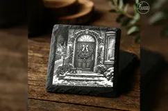 The Wreathlight Door Christmas Village Laser Engraving PNG Product Image 1