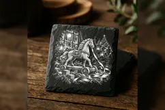 The Ribbon-Pull Cavalier Christmas Laser Engraving PNG Product Image 5