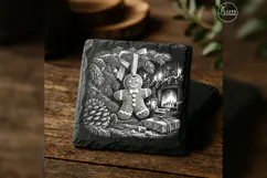 The Ribboned Gingerbread Guest Christmas Engraving PNG Product Image 4
