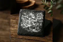 Elf Wrapping Bench Christmas Laser Engraving PNG Product Image 1