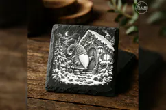 Gnome at Snowy Threshold Christmas Laser Engraving PNG Product Image 4