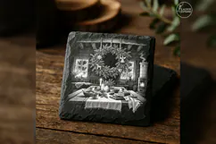 The Suspended Nordic Wreath Christmas Laser Engraving PNG Product Image 4