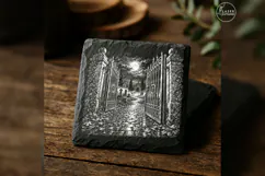 The Gate Left Open Halloween Cemetery Engraving PNG Product Image 5