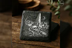 The Root-Caught Witness Halloween Cemetery Engraving PNG Product Image 1