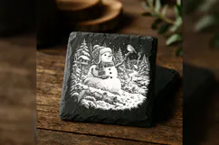 Robin on the Twig Hand Snowman Laser Engraving PNG Product Image 4