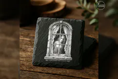 The Watching Window Haunted House Laser Engraving PNG Product Image 4