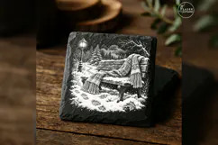 Snowbench Scarf Winter Christmas Laser Engraving PNG Product Image 4