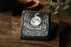 The Eclipse Serpent Gothic Celestial Laser Engraving PNG Product Image 1
