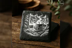 Midnight Cocoa Window Winter Christmas Laser Engraving PNG Product Image 4