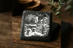 Giftkeeper's Climb Santa Christmas Laser Engraving PNG Product Image 1