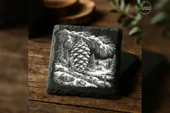 The Open Pinecone Winter Nature Laser Engraving PNG Product Image 4