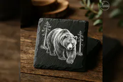 The Pine-Shadow Bear Woodland Animal Laser Engraving PNG Product Image 4