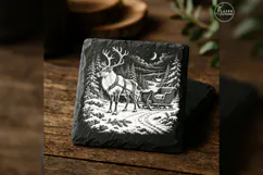 Sleighside Keeper Reindeer Forest Christmas Laser PNG Product Image 1