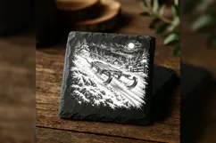Lantern Sled Run Winter Wonderland Laser Engraving PNG Product Image 4