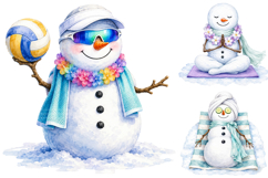 Summer Snowman Clipart Bundle, Christmas in July PNG Product Image 3