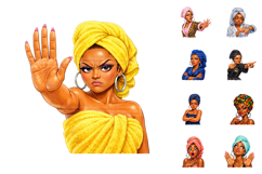 Sassy Black Girl Shower Clipart Bundle Product Image 3