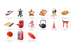 Japan PNG Clipart Set 33 Items for Sublimation and Print Product Image 3
