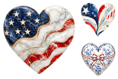 Patriotic Heart Sublimation PNG Bundle Product Image 3
