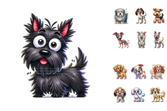 75 Crazy Dog Clipart Bundle, T-shirt, Stickers, Tumbler PNG Product Image 3