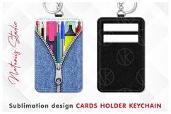 Zipper School Case Pattern - Cards Holder Keychain Product Image 1