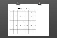 2027 Small Number Simple 8.5x11 Inch Calendar Product Image 3