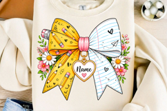 Teacher Pencil Paper Bow PNG, Teach Product Image 1