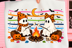 Halloween Cute Ghost Camping Fall PNG Product Image 1