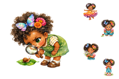 African American Baby Girl Clipart Bundle Product Image 3