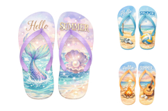 Hello Summer Flip Flop Sublimation PNG Product Image 3