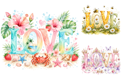Watercolor Love Seasonal Sublimation Designs Product Image 3