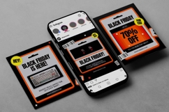 Black Friday Sale Instagram Carousel &amp; Canva Template Product Image 3