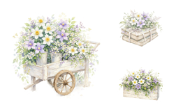 Watercolor Floral Clipart Bundle, Garden Clipart PNG Product Image 4