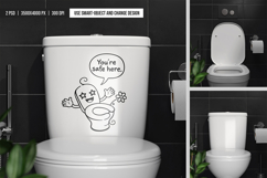 Bathroom Toilet Sticker Mockup Product Image 3