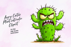 Angry cactus plant clipart PNG Product Image 1