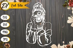 Woman photographer svg| Messy bun and Camera svg| Girl svg Product Image 3