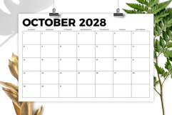 2028 11 x 17 Inch Calendar Template Product Image 4
