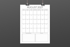 2027 Vertical 8.5 x 11 Inch Planner Calendar Template Product Image 3