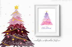 Hand-Painted Watercolor Christmas Tree Printable Cards Vol.3 Product Image 4