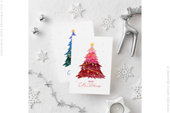 Hand-Painted Watercolor Christmas Tree Printable Cards Vol.3 Product Image 7